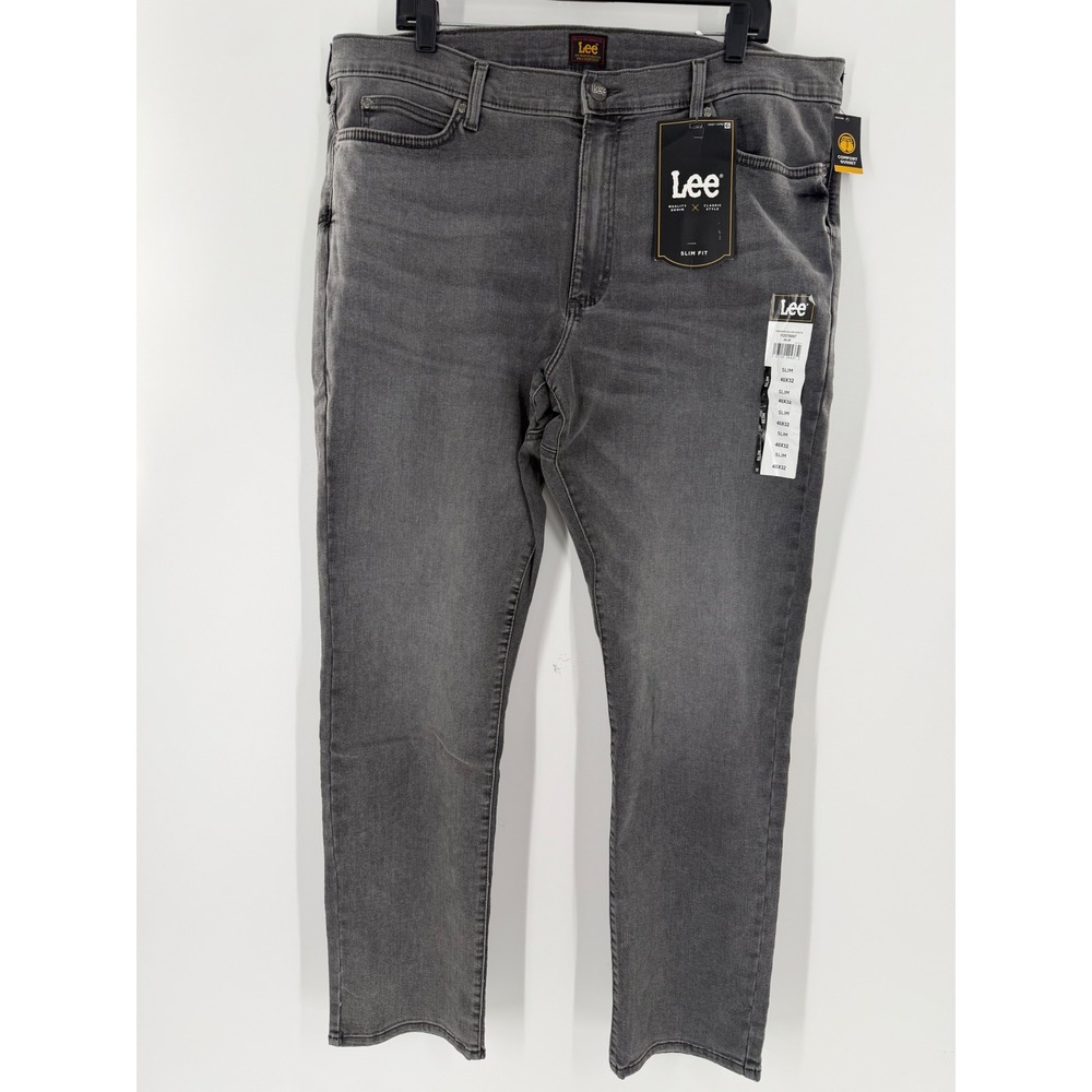 Lee Mens Slim Fit Grey Denim Jeans Comfort Gusset 40x32 NWT